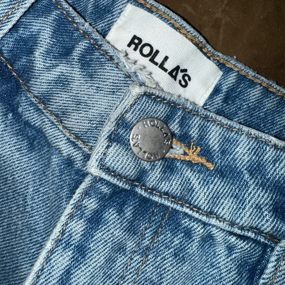 ROLLA'S Light Blue Distressed Jean Shorts Sylvia Blue High Rise - Picture 2 of 7